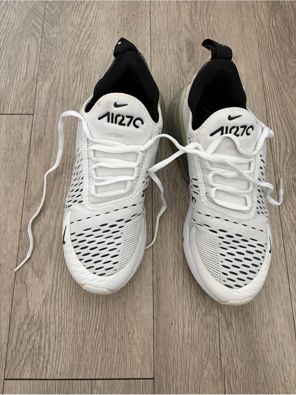 Nike White and Black Athletic Air270 Sneakers